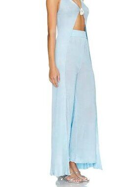 NWT  Baobab Clarissa knitting wide leg  Pants in Bebe Blue  size Large